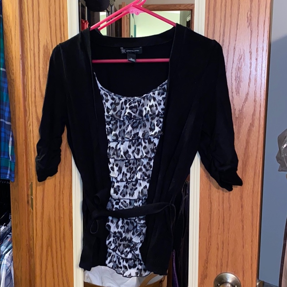 I.N.C. 3/4 Sleeve Sweater Blouse w/ Sweater Belt